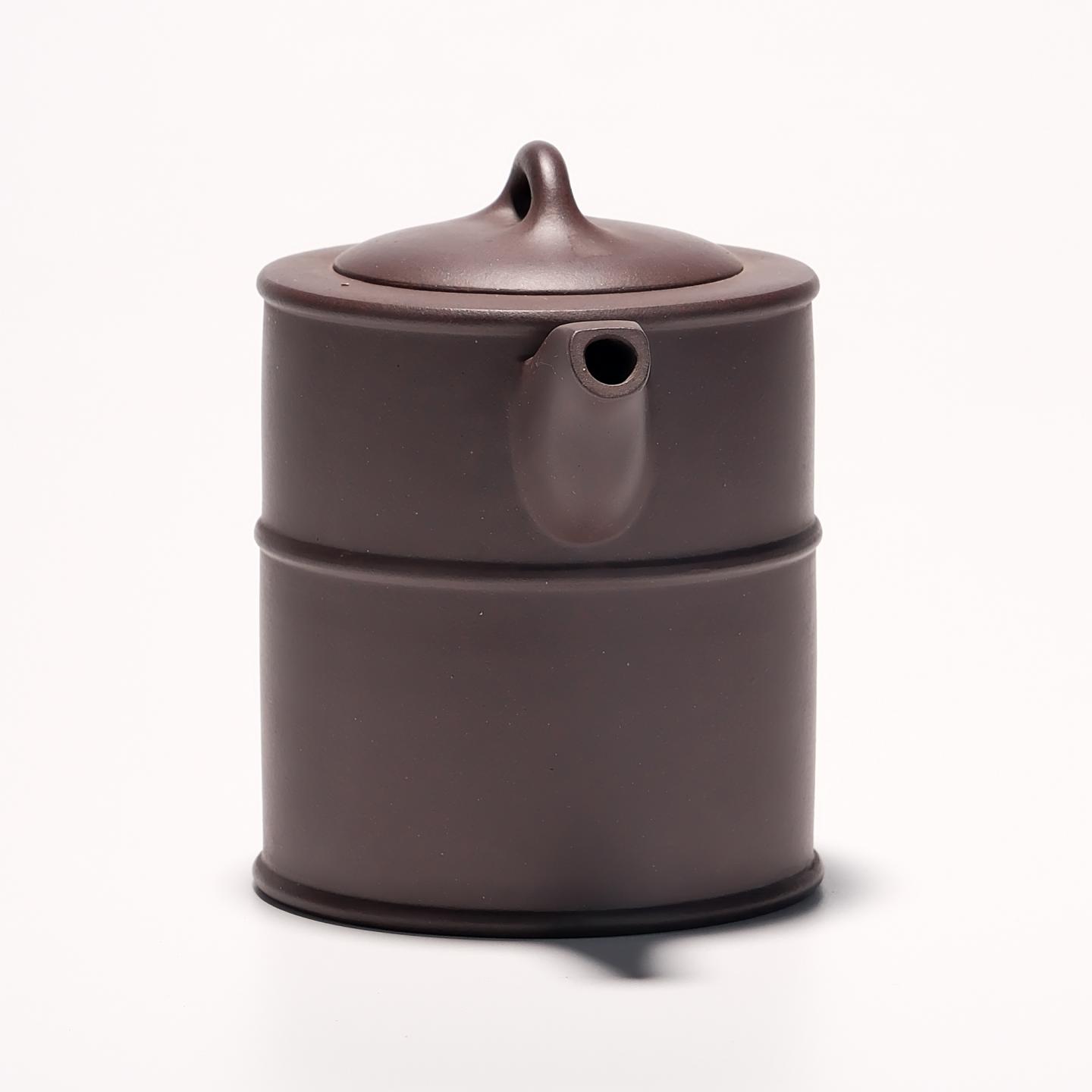 紫砂一厂实力工手 柴油桶壶 约80年代 约280cc 高约88mm