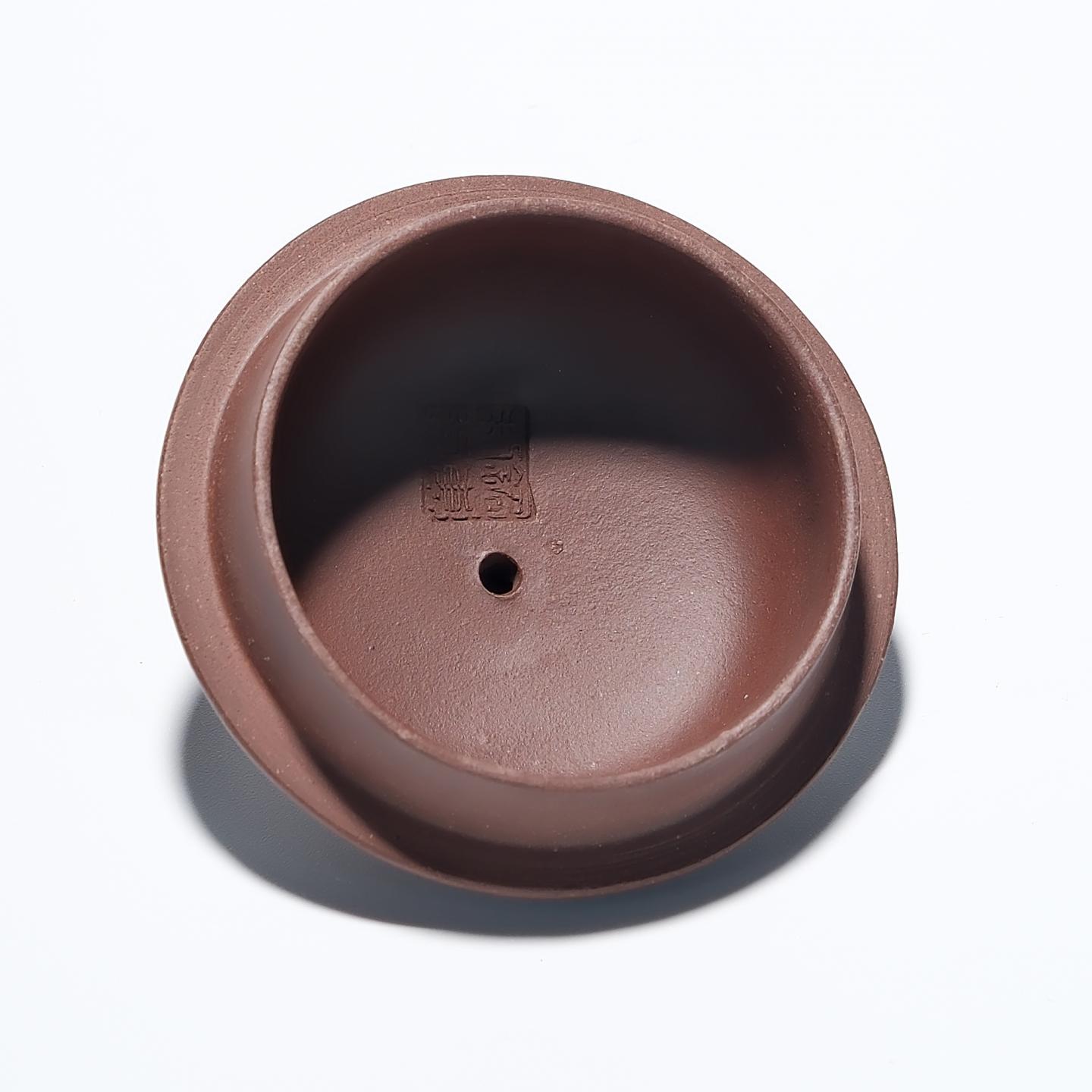 紫砂一厂实力工手 竹报春壶 约90年代 约250cc 高约93mm