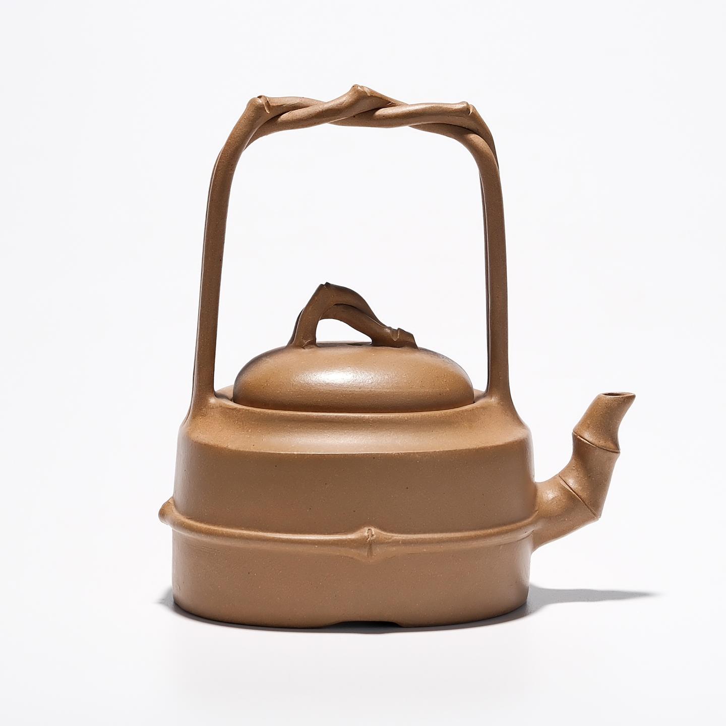 顾道荣 竹节提梁壶 约90年代 约150cc 高约118mm