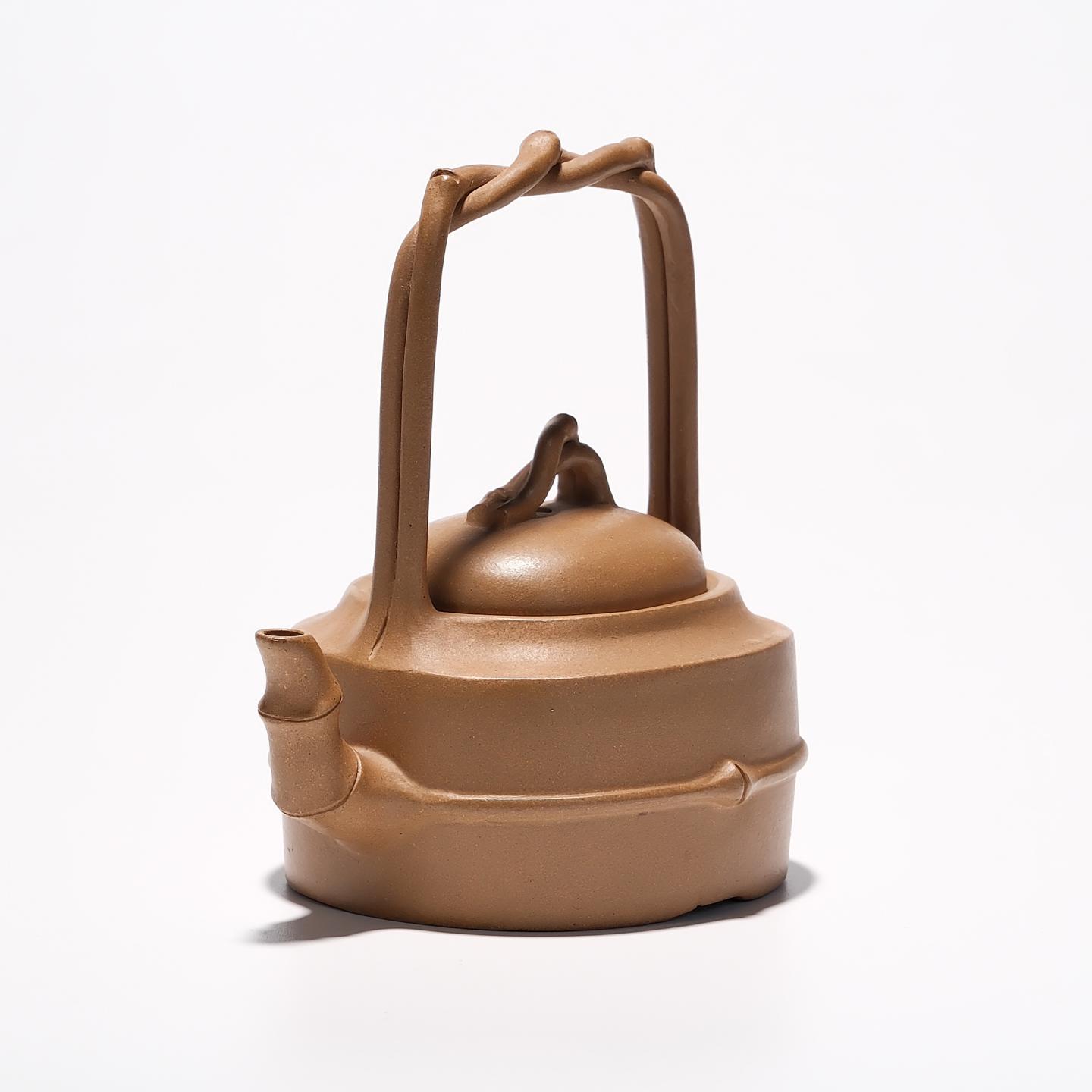 顾道荣 竹节提梁壶 约90年代 约150cc 高约118mm