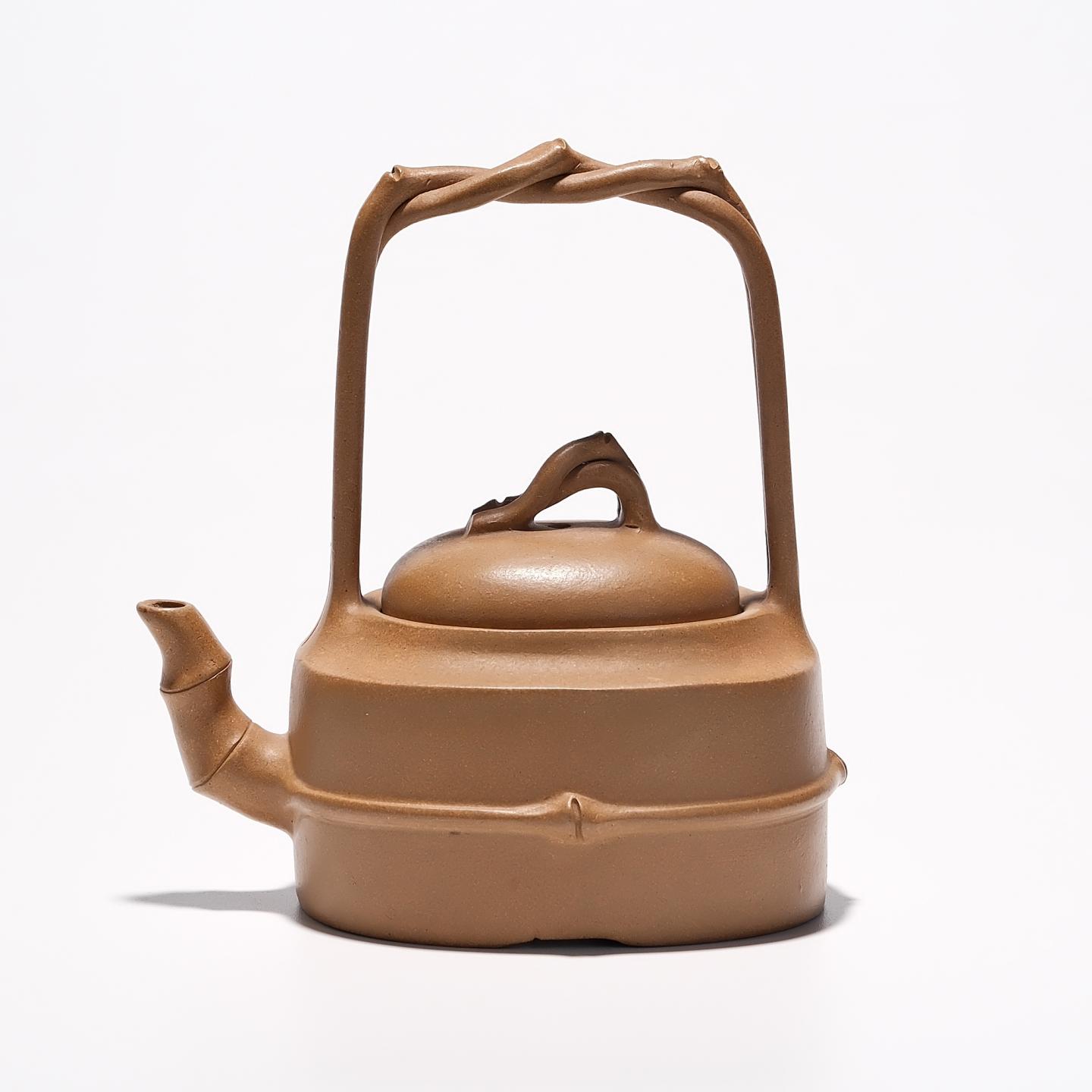 顾道荣 竹节提梁壶 约90年代 约150cc 高约118mm