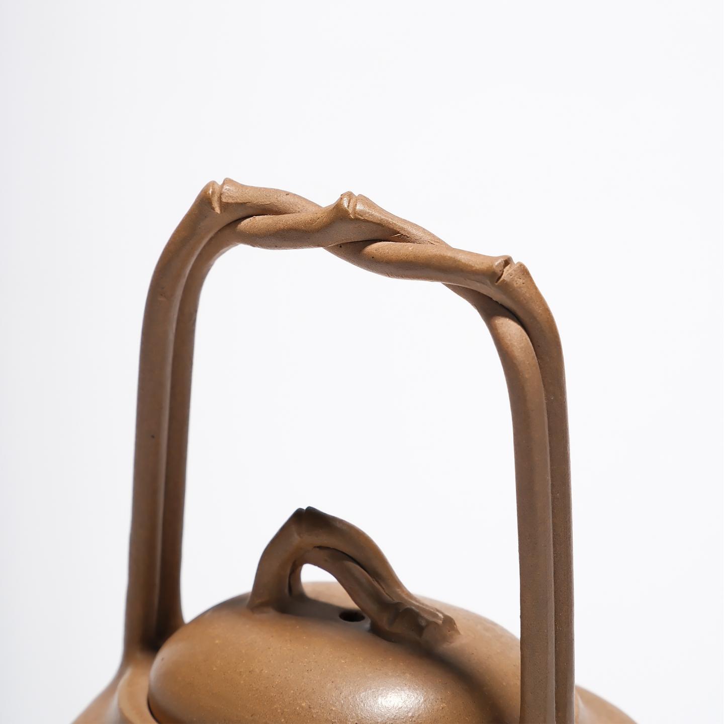 顾道荣 竹节提梁壶 约90年代 约150cc 高约118mm