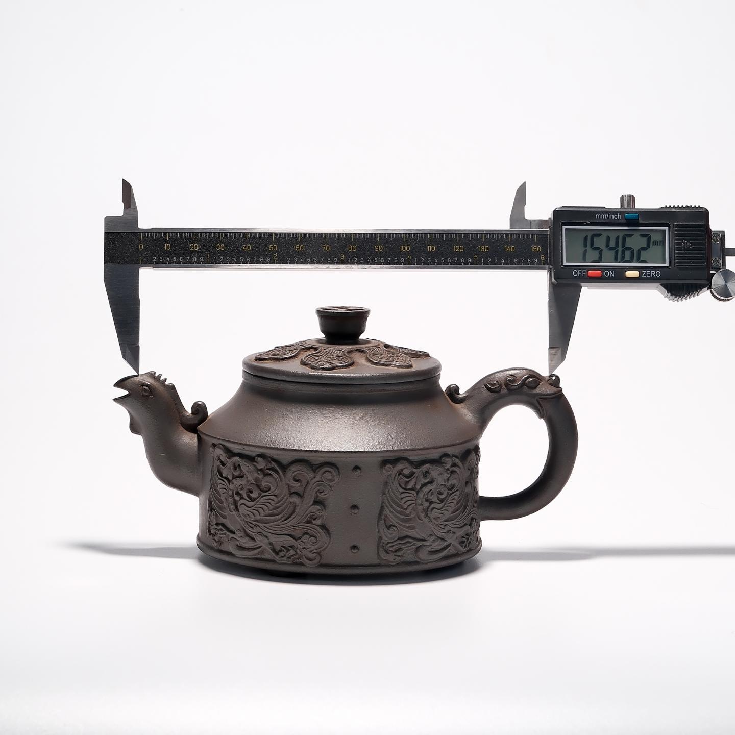 贡局款(堂口) 云龙壶 浮雕绘 高温窑变 约80年代 约300cc 高约80mm 非精雕