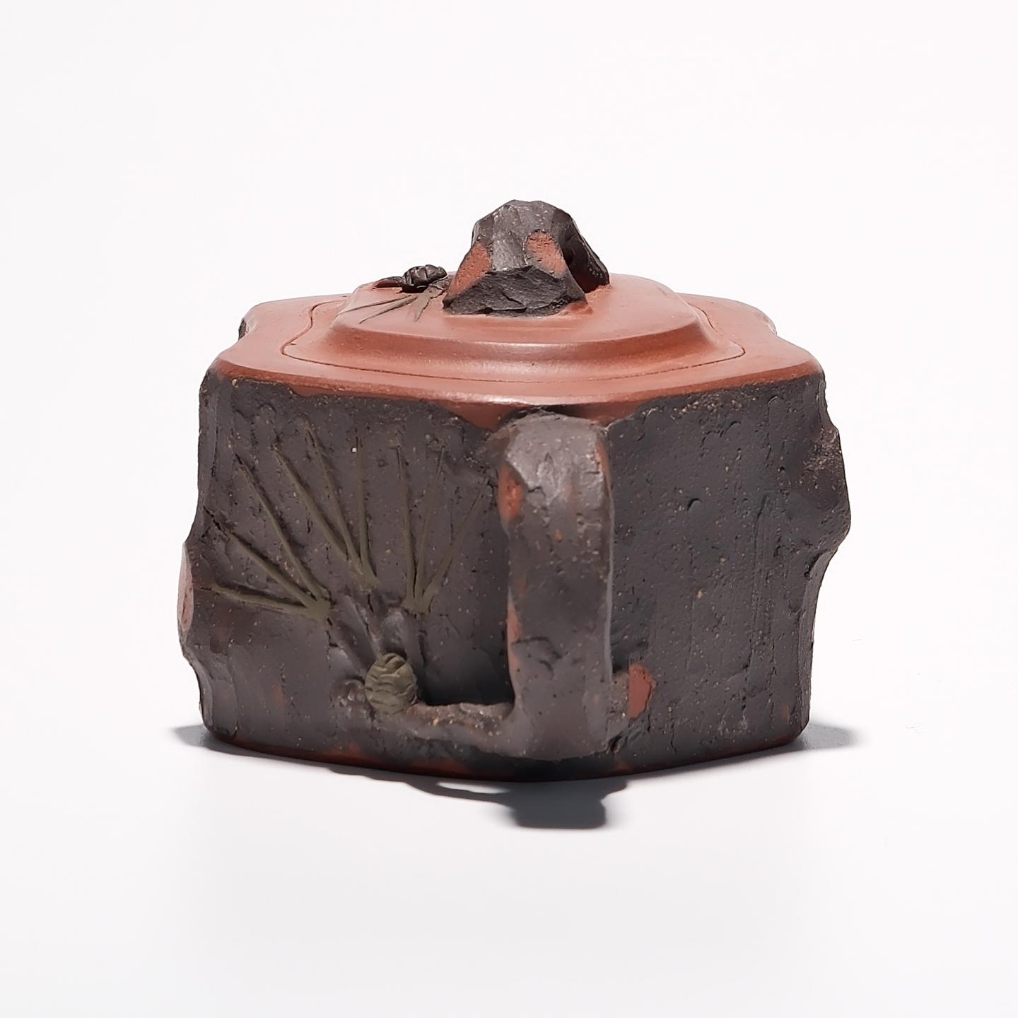 紫砂二厂实力工手 小品松段壶 约80年代 约150cc 高约48mm