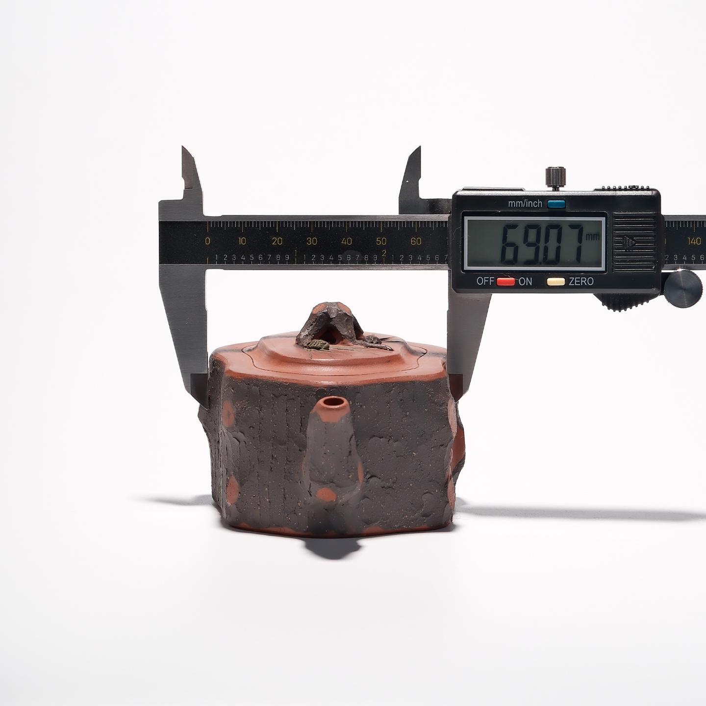 紫砂二厂实力工手 小品松段壶 约80年代 约150cc 高约48mm