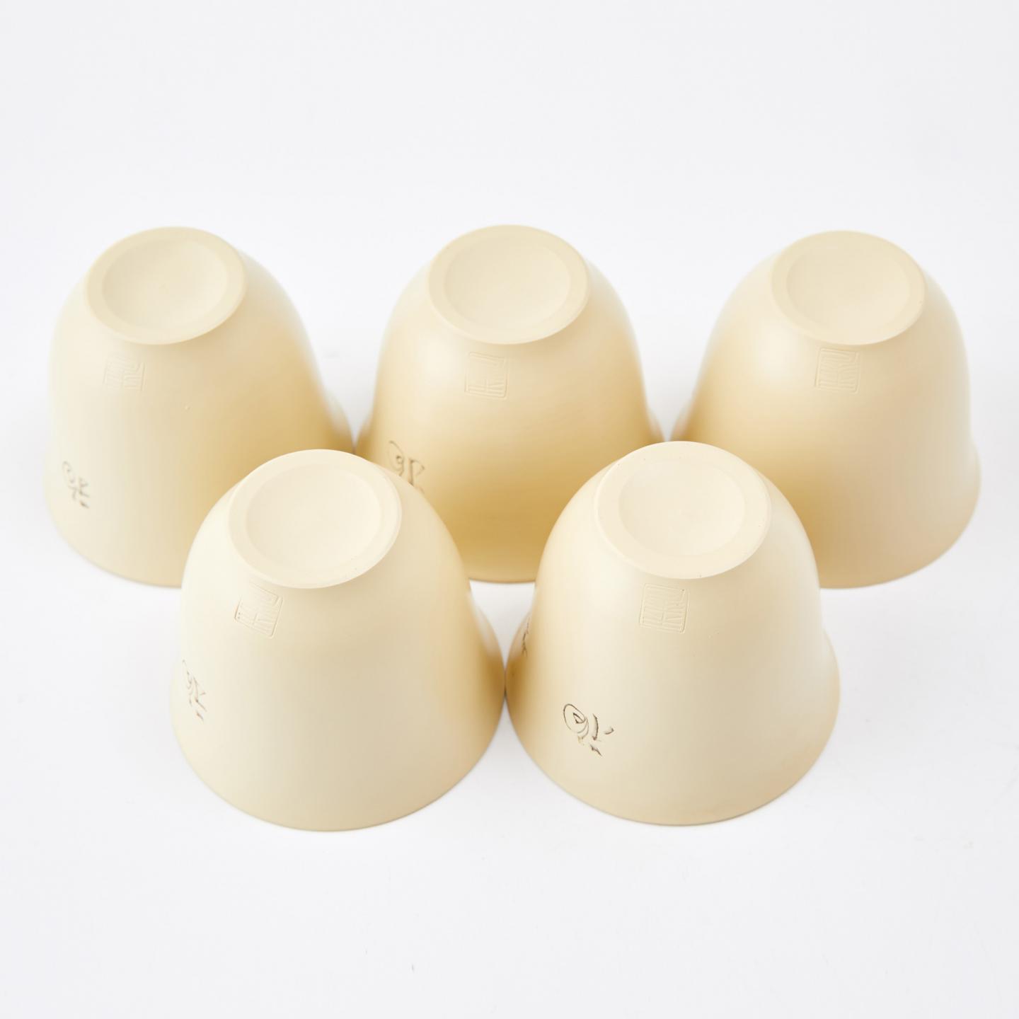 梅原广隆(玉光)|昭和时期 白泥手刻诗文常滑烧茶具套