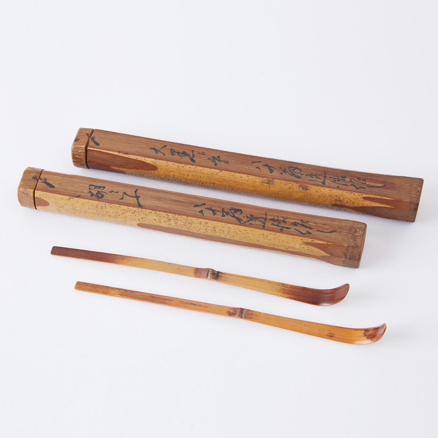 八十翁手作｜明治时期 福禄寿老斑竹茶勺一组