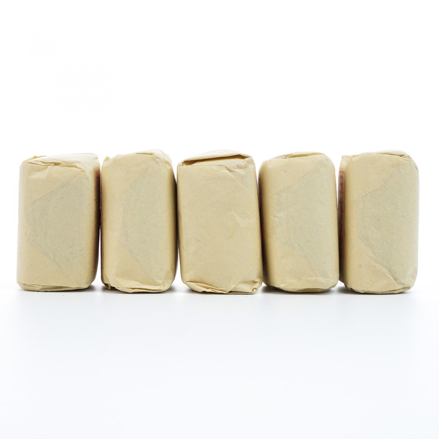 九十年代 中茶公司出口金记茶行 甲级玉井流香 5包*50克 干仓