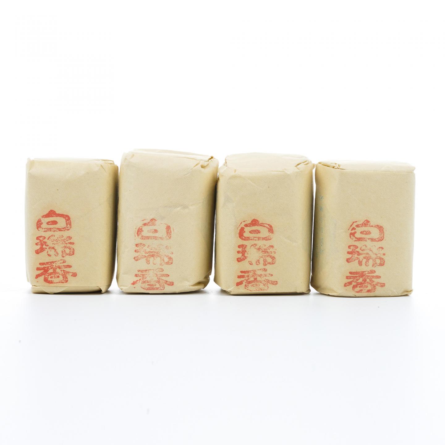 九十年代 中茶出口金记茶行 甲级武夷名枞白瑞香 4包*50克 干仓