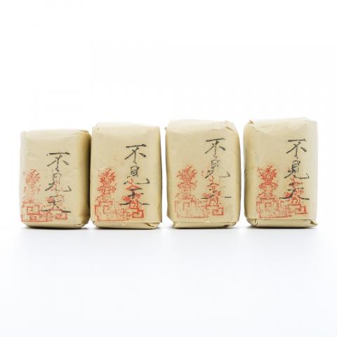 九十年代 中茶公司出口金记茶行 甲级武夷名枞不见天 4包*50克 干仓