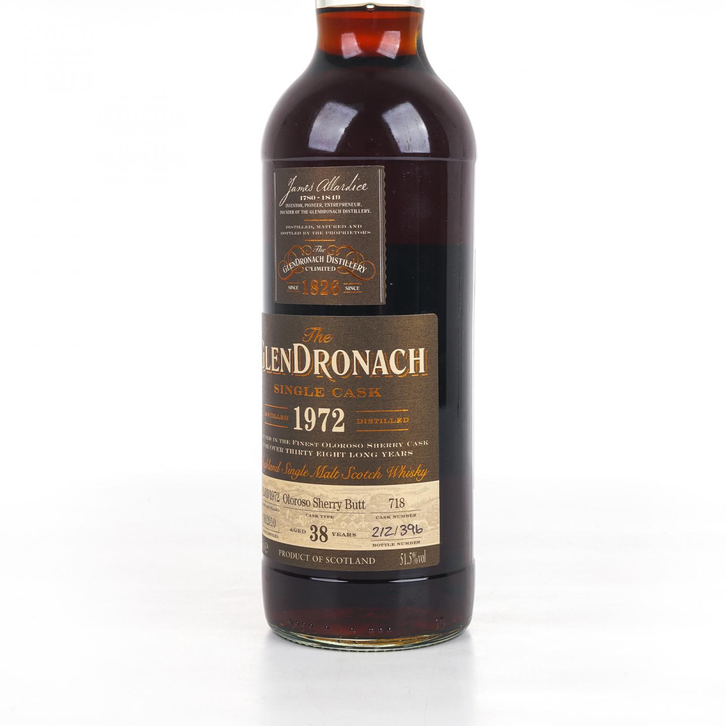 Glendronach 格兰多纳 38年 1972-2010 Batch 2 雪莉单桶#718 国际版