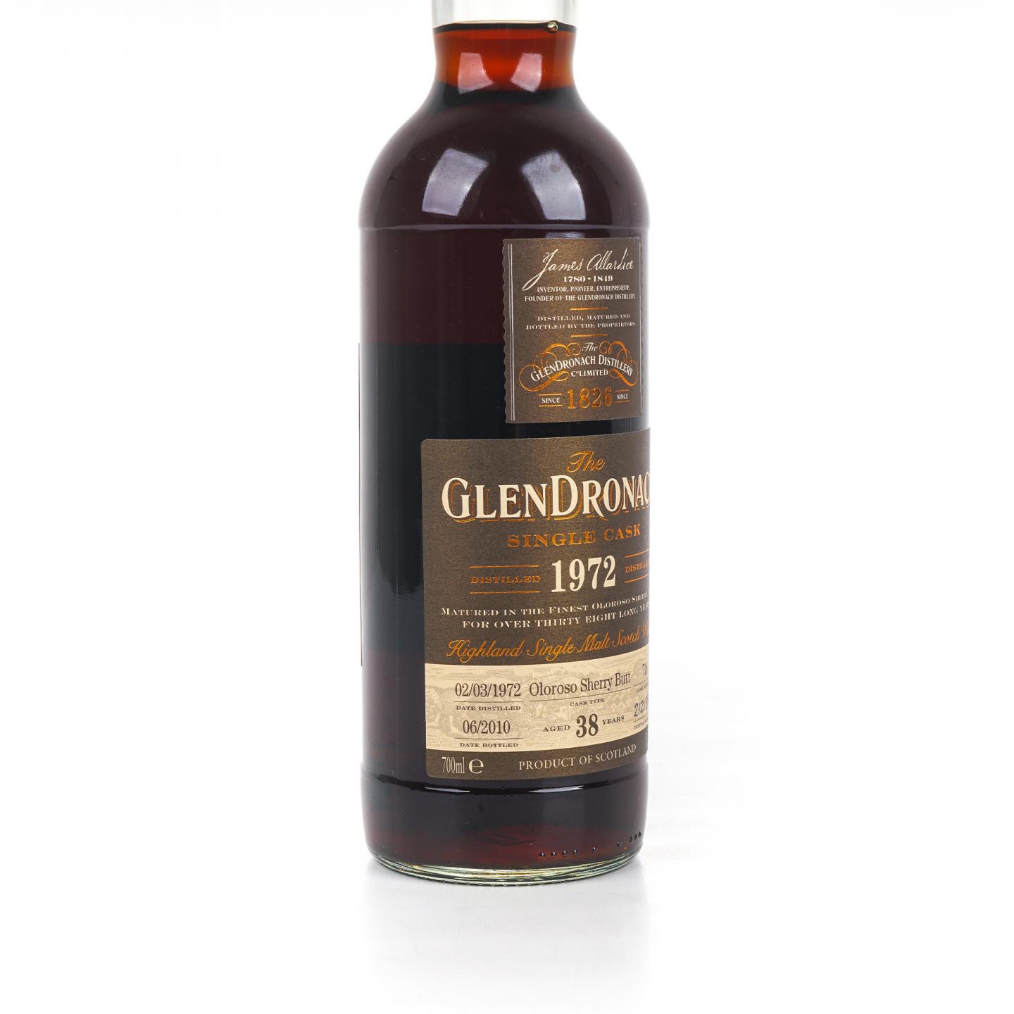 Glendronach 格兰多纳 38年 1972-2010 Batch 2 雪莉单桶#718 国际版