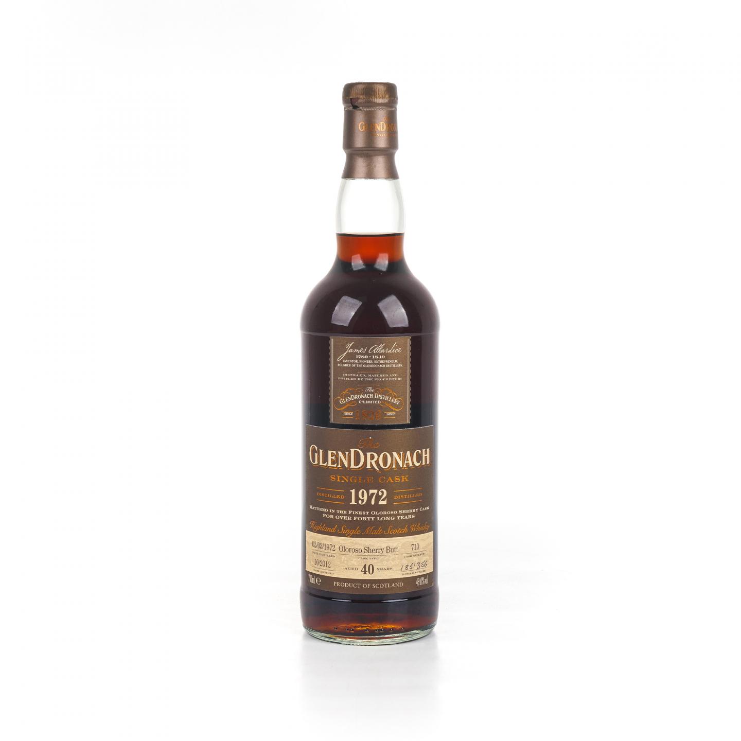 Glendronach 格兰多纳 40年 1972-2012 Batch 7 雪莉单桶#710 国际版