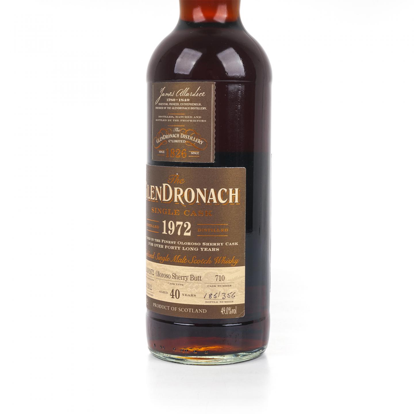 Glendronach 格兰多纳 40年 1972-2012 Batch 7 雪莉单桶#710 国际版