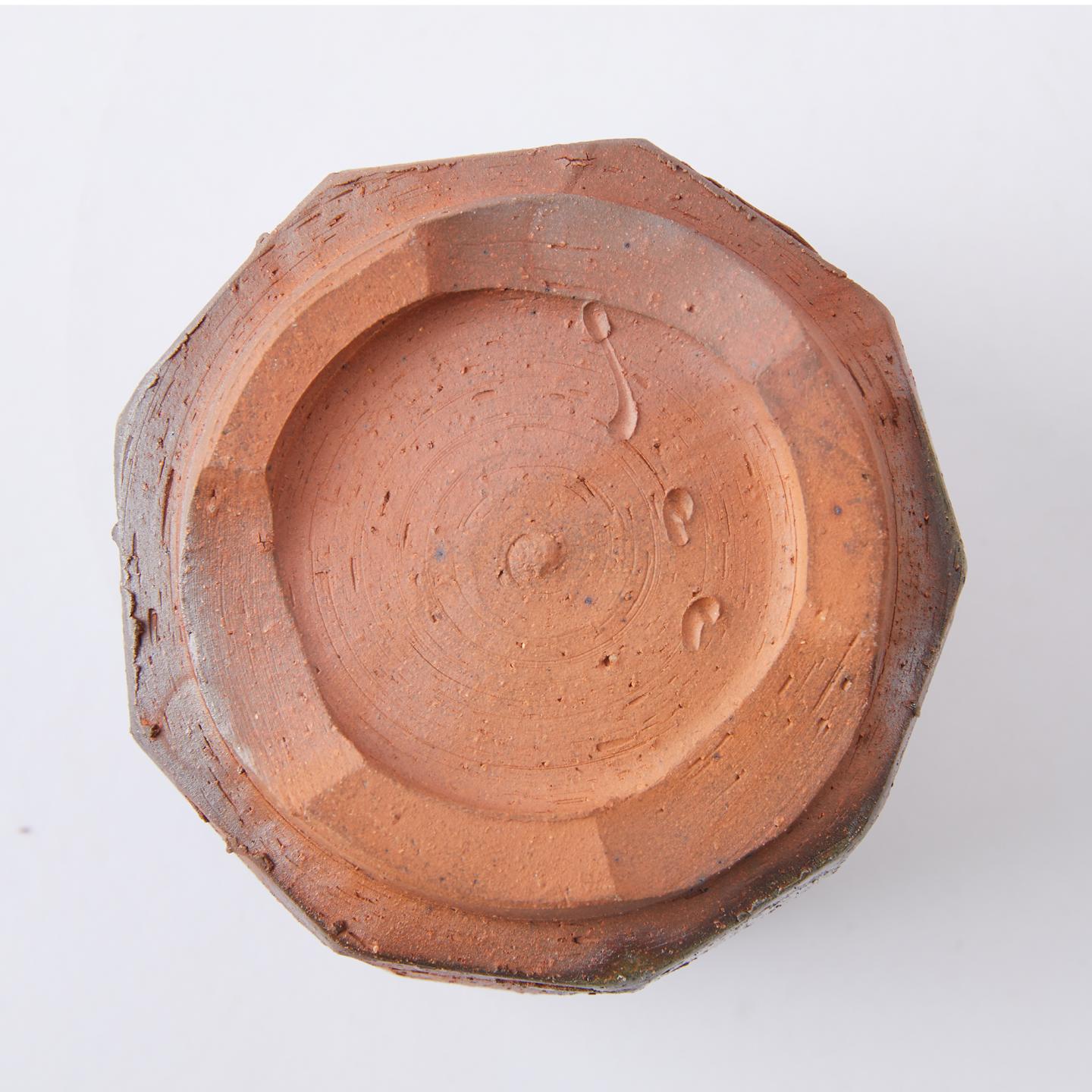 水谷清|昭和时期 备前烧窑变刀削香炉