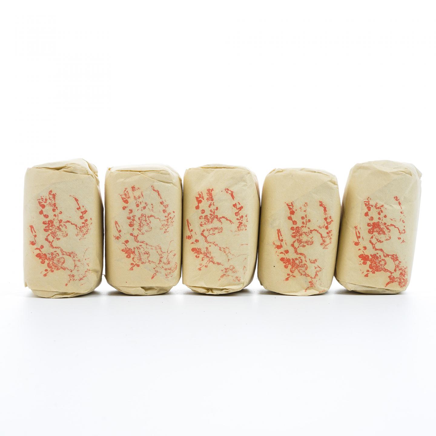 九十年代 中茶出口金记茶行 甲级武夷名枞不知春 50克*5包 干仓