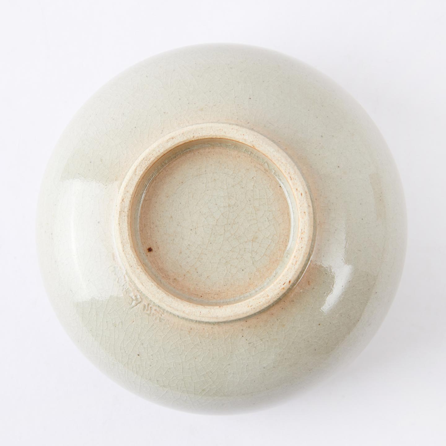 赤膚山大塩正松作|昭和15年(1940) 皇室御用单色釉满冰裂茶盏