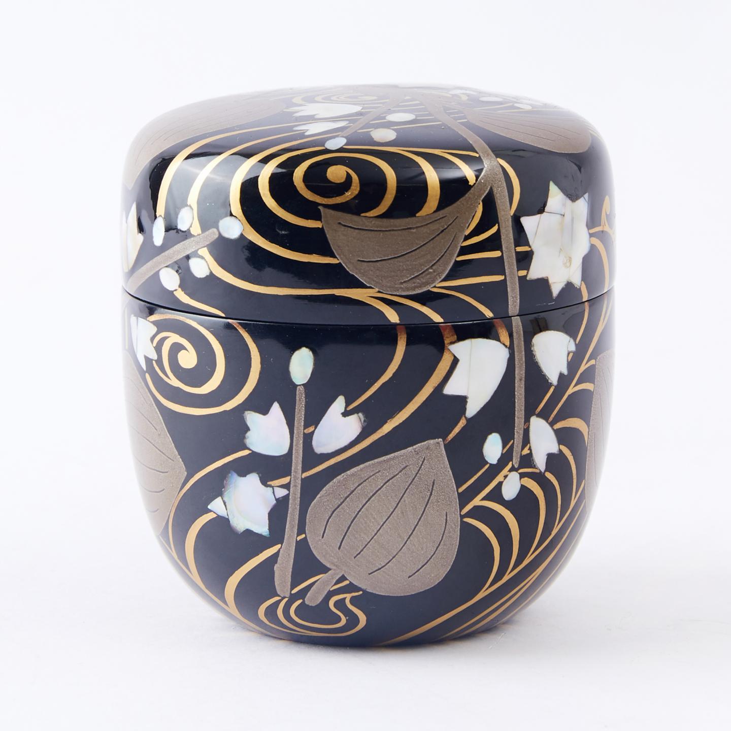 仙石作｜昭和时期 光琳水葵莳绘嵌螺钿茶枣