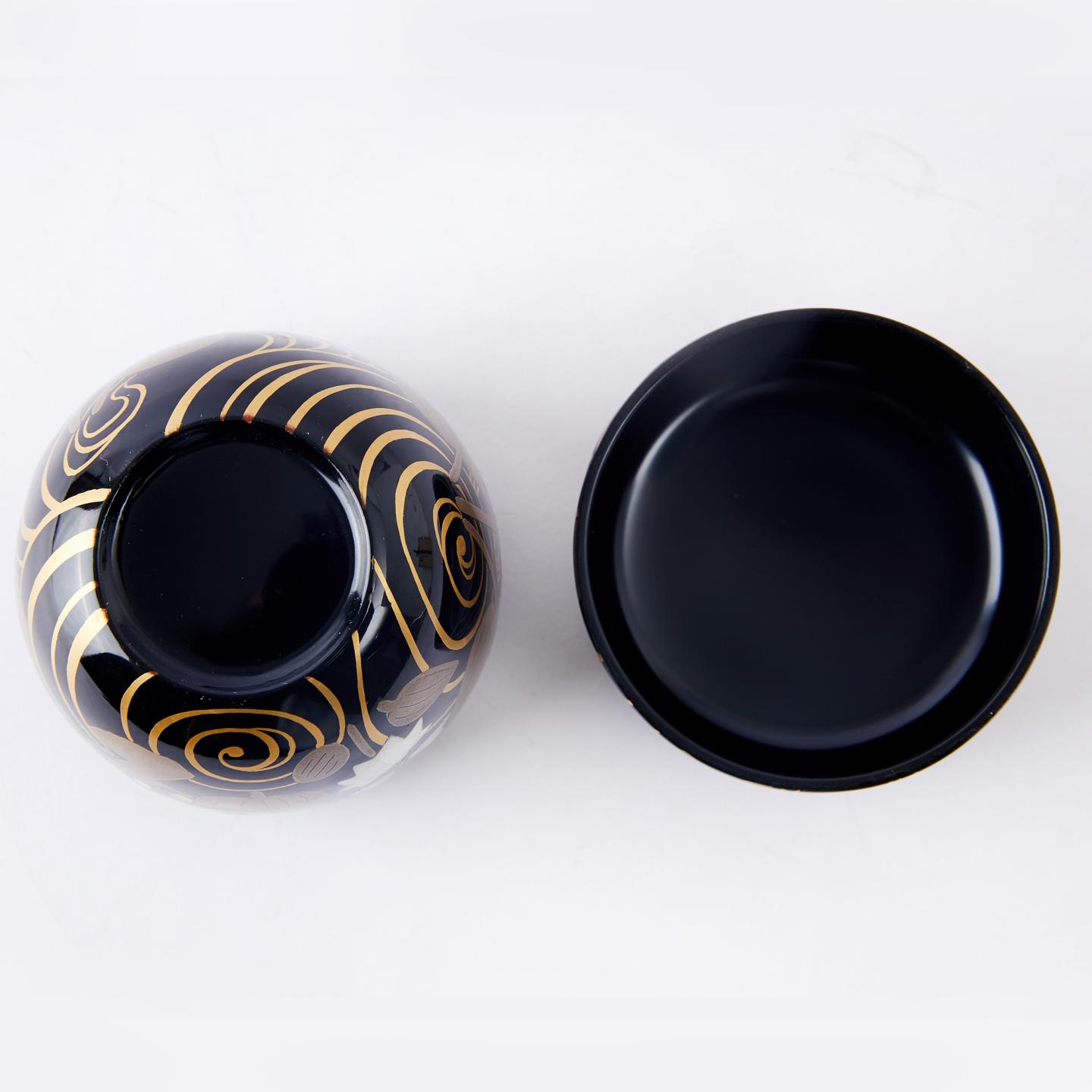 仙石作｜昭和时期 光琳水葵莳绘嵌螺钿茶枣