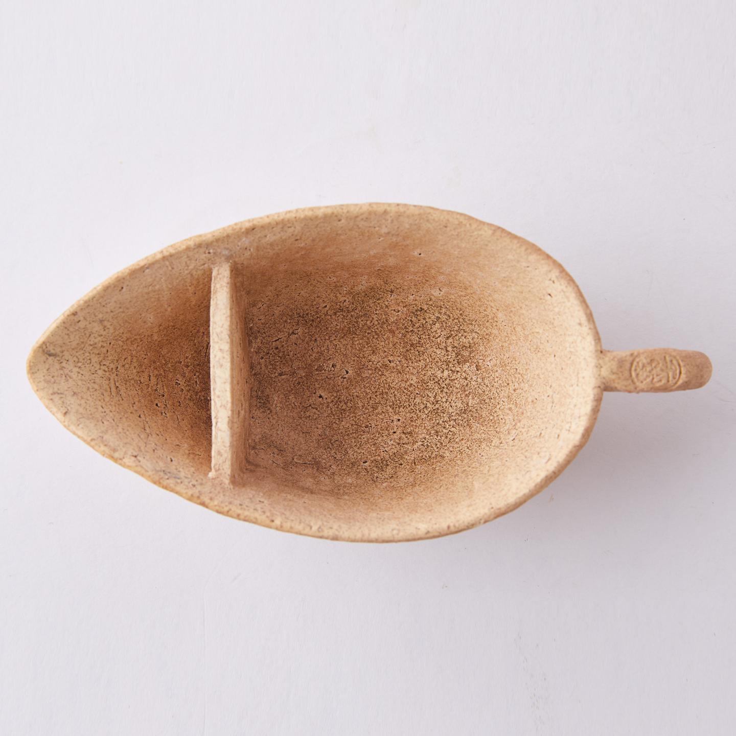 万古烧第一人笹岡春山|昭和时期 手捏万古烧叶形宝瓶