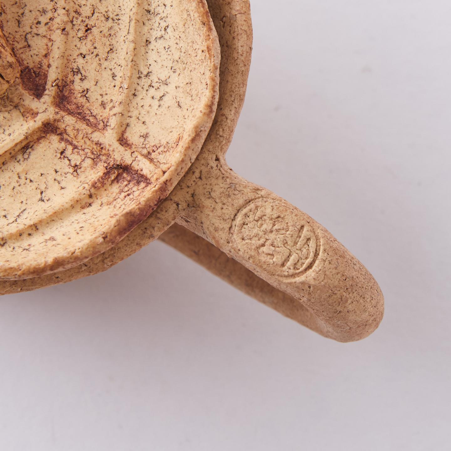 万古烧第一人笹岡春山|昭和时期 手捏万古烧叶形宝瓶