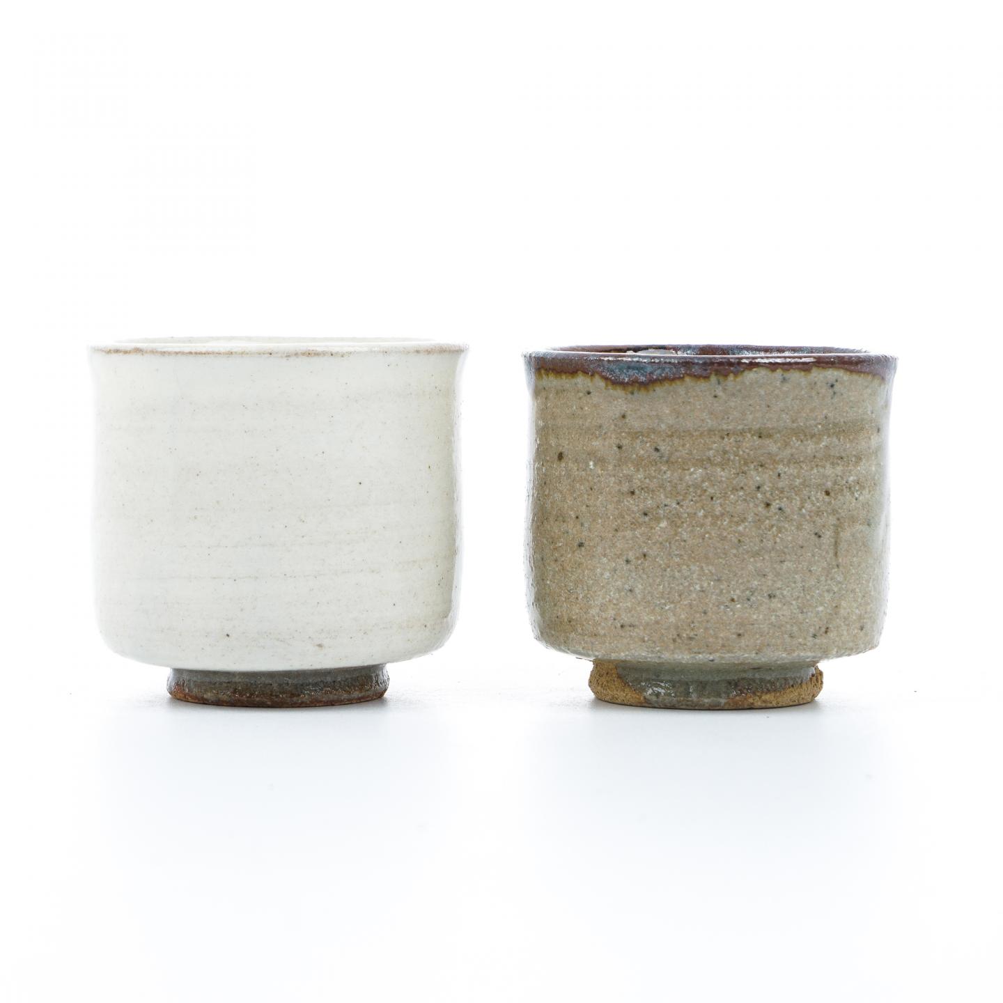 昭和时期｜唐津烧人间国宝·十二代中里太郎右卫门中里无庵 唐津对杯