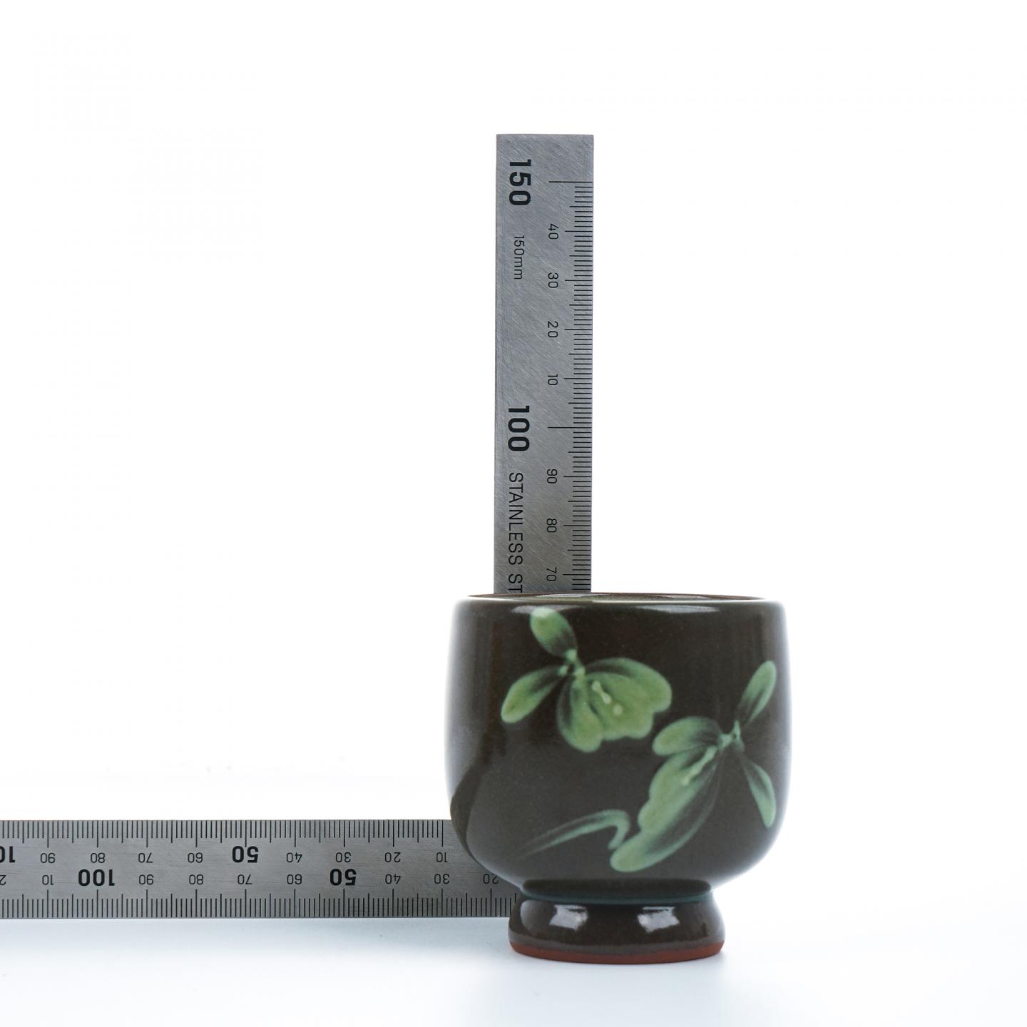 昭和时期｜佐渡无名异烧人间国宝·三浦小平二窑 无名异烧夫妻对杯