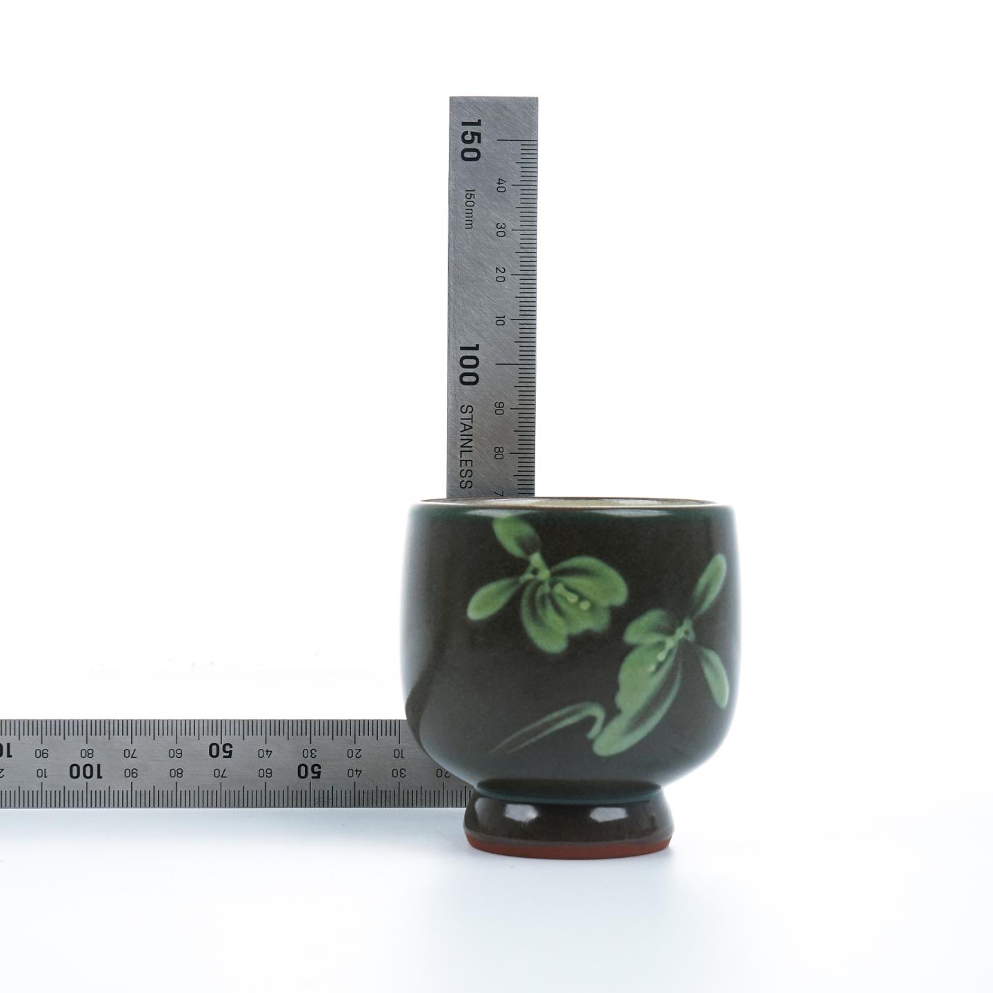 昭和时期｜佐渡无名异烧人间国宝·三浦小平二窑 无名异烧夫妻对杯