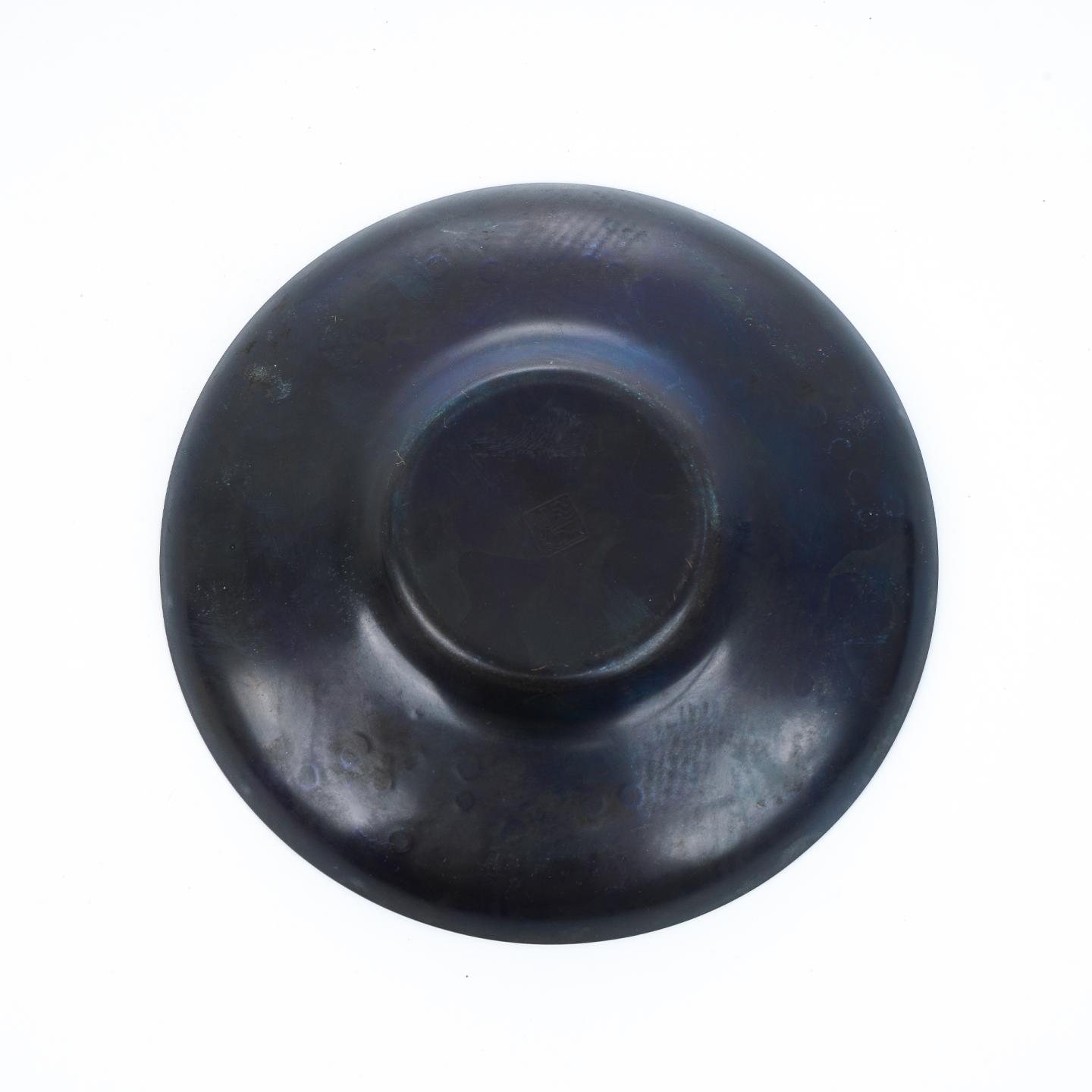 昭和时期｜玉川堂鎚起铜器茶托 5枚组