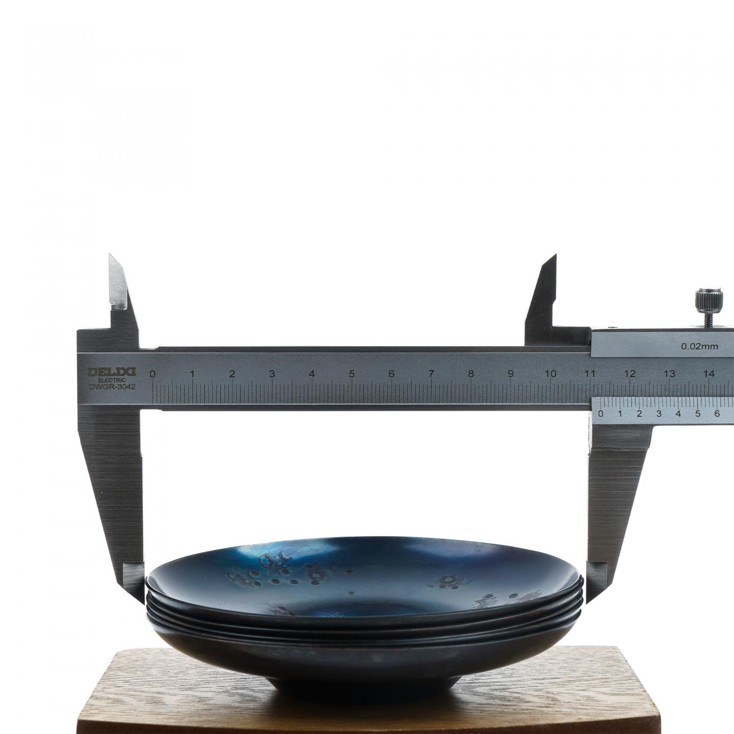 昭和时期｜玉川堂鎚起铜器茶托 5枚组