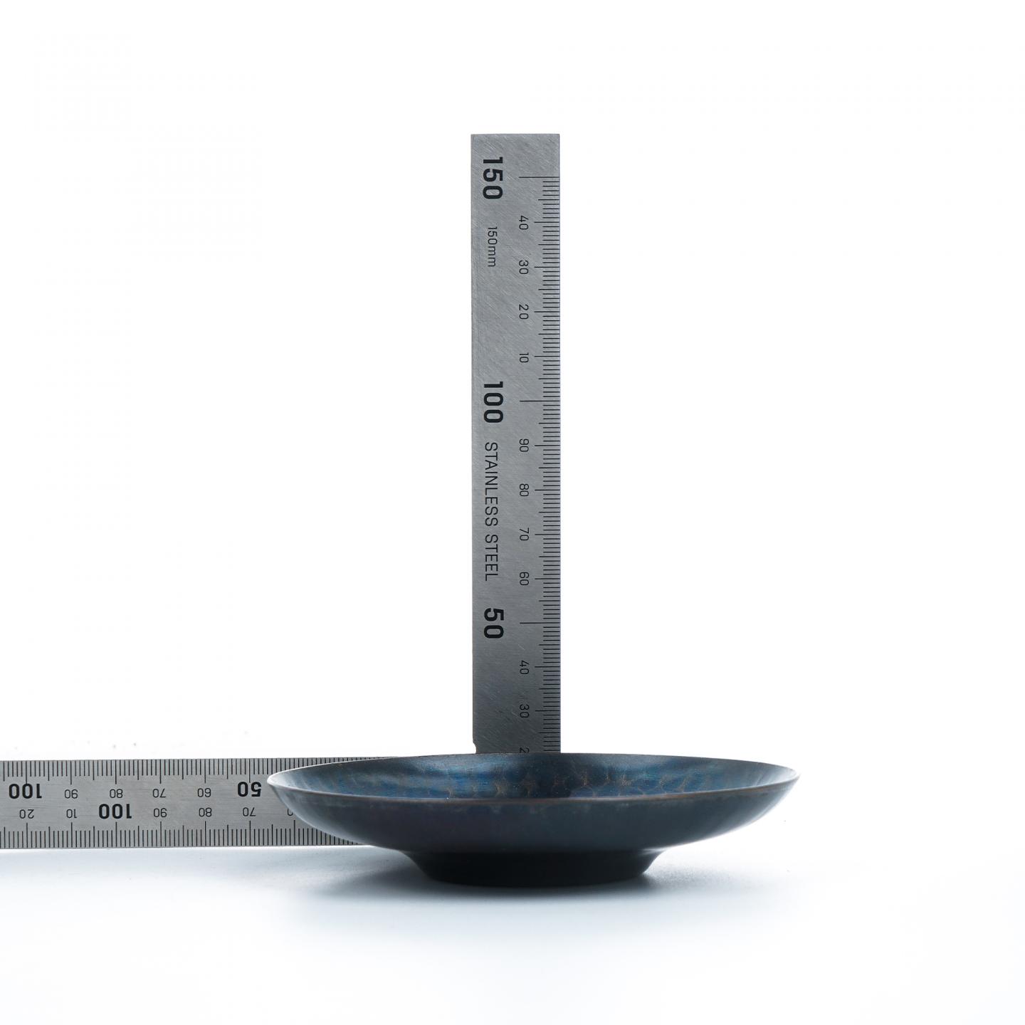 昭和时期｜玉川堂鎚起铜器茶托 5枚组 附共箱