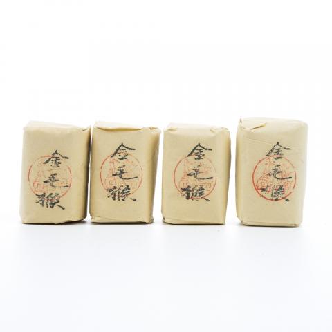 九十年代 中茶公司出口金记茶行 特级名枞金毛猴 50克*4包 干仓