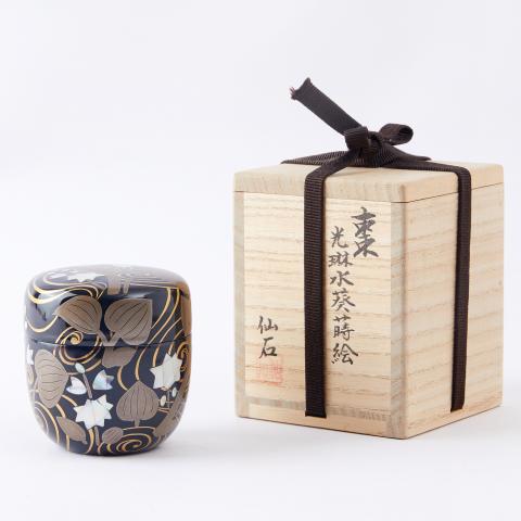 仙石作｜昭和时期 光琳水葵莳绘嵌螺钿茶枣