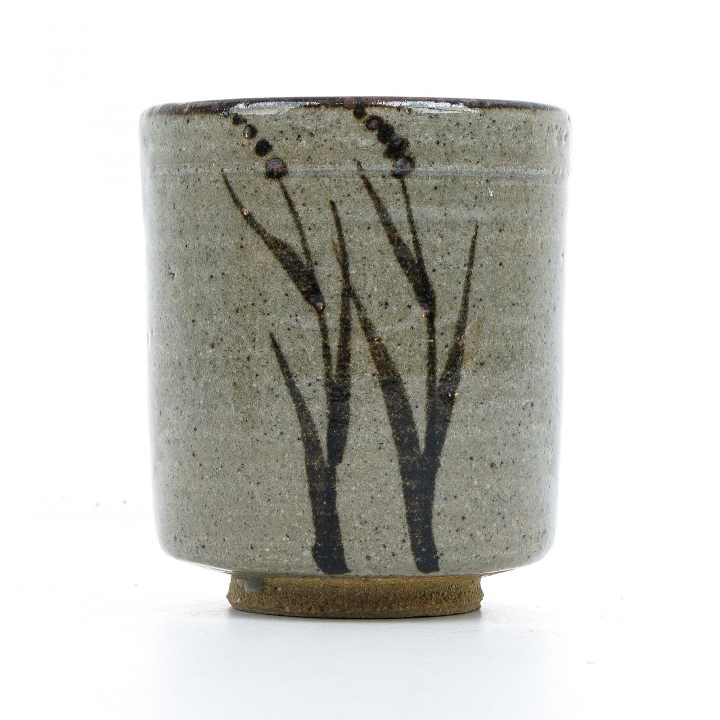 昭和时期｜唐津烧 十三代中里太郎右卫门 中里忠夫作 绘唐津汤吞 带盒