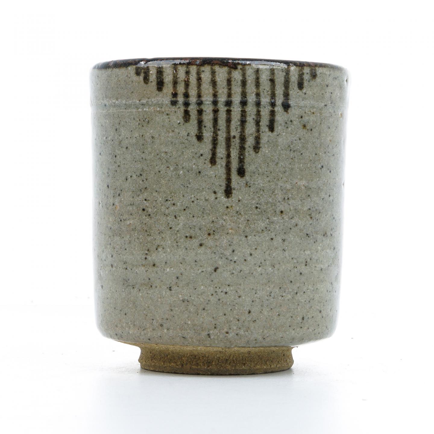 昭和时期｜唐津烧 十三代中里太郎右卫门 中里忠夫作 绘唐津汤吞 带盒