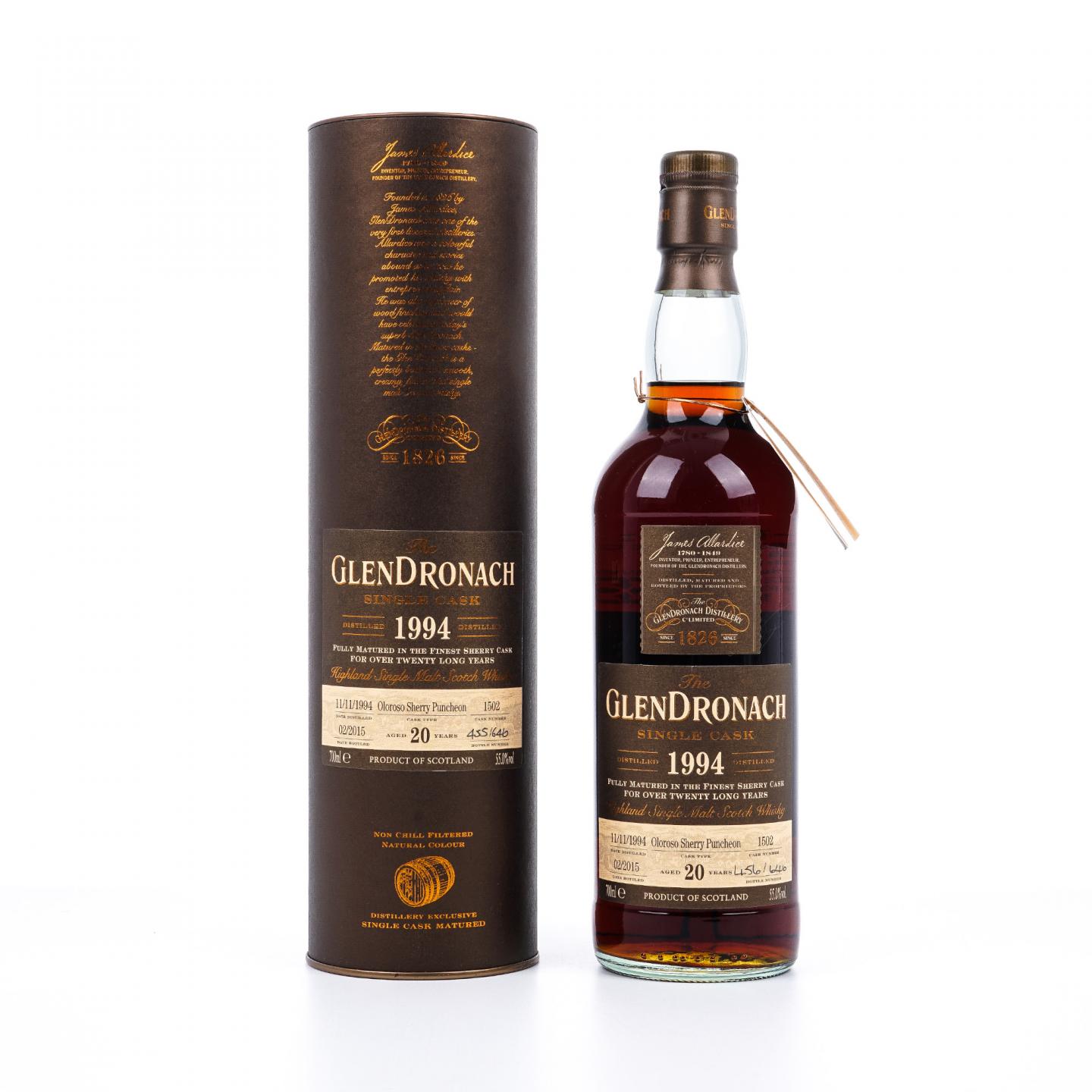 Glendronach 格兰多纳 20年 1994-2015 雪莉桶#1502 非原盒