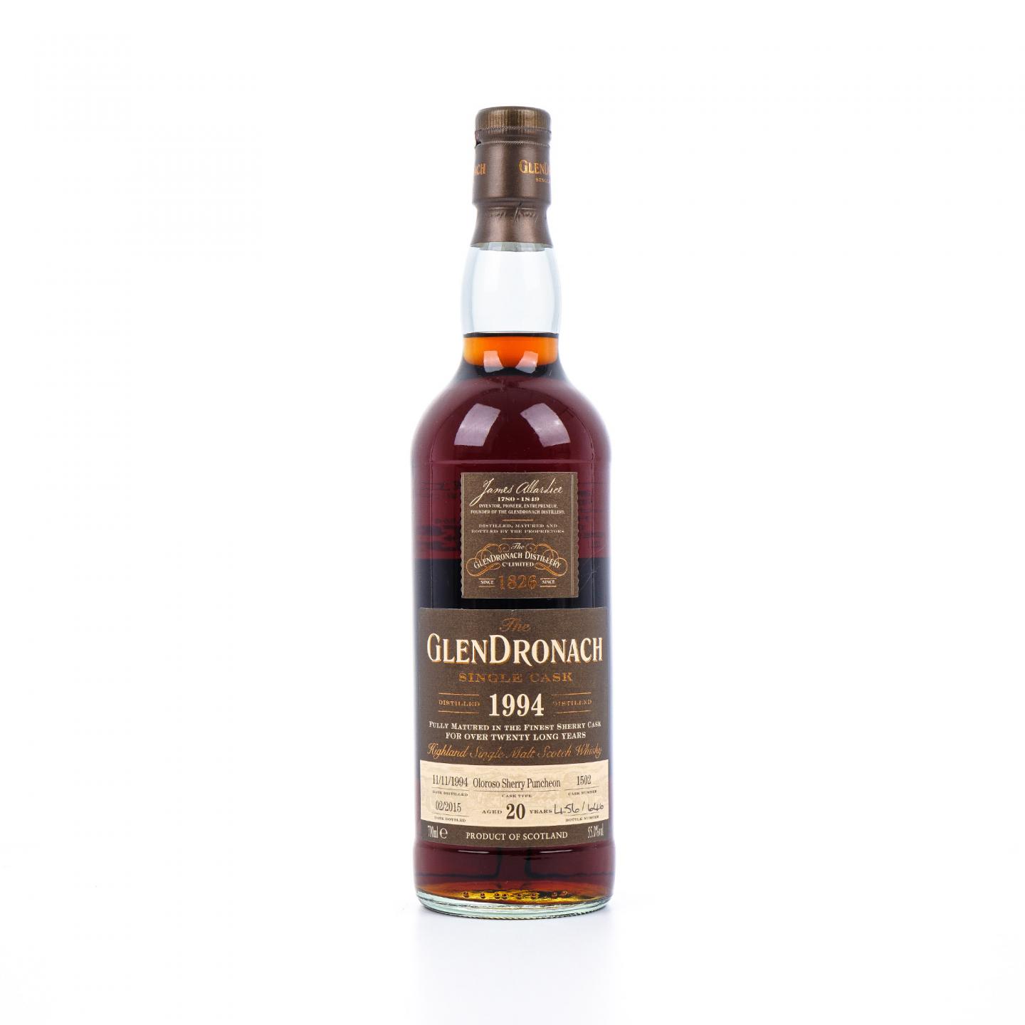 Glendronach 格兰多纳 20年 1994-2015 雪莉桶#1502 非原盒