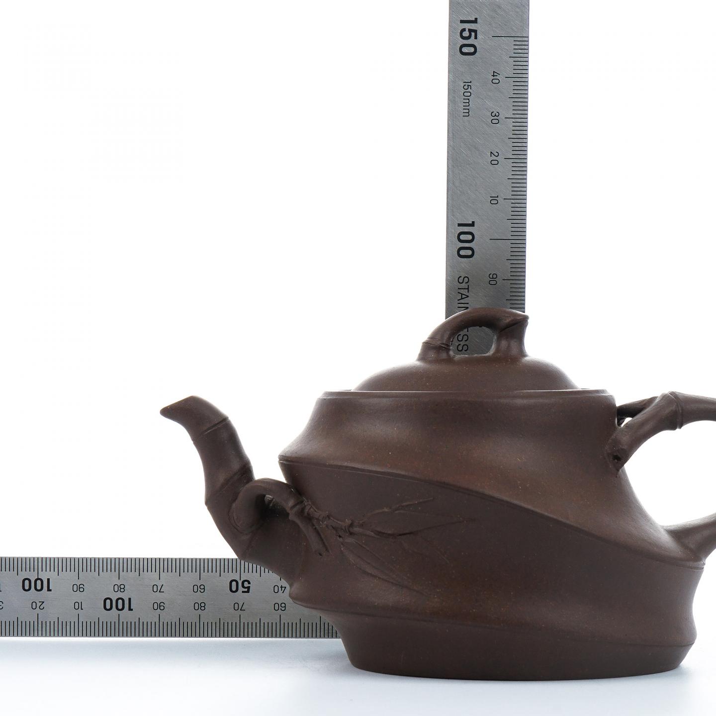 老一厂壶 船竹壶 紫砂壶 约80-90年代 高约83mm