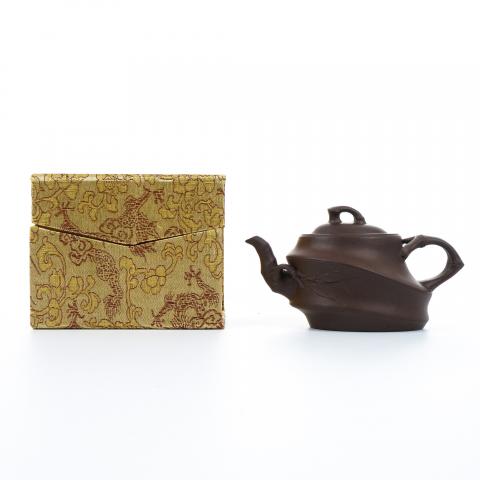 老一厂壶 船竹壶 紫砂壶 约80-90年代 高约83mm