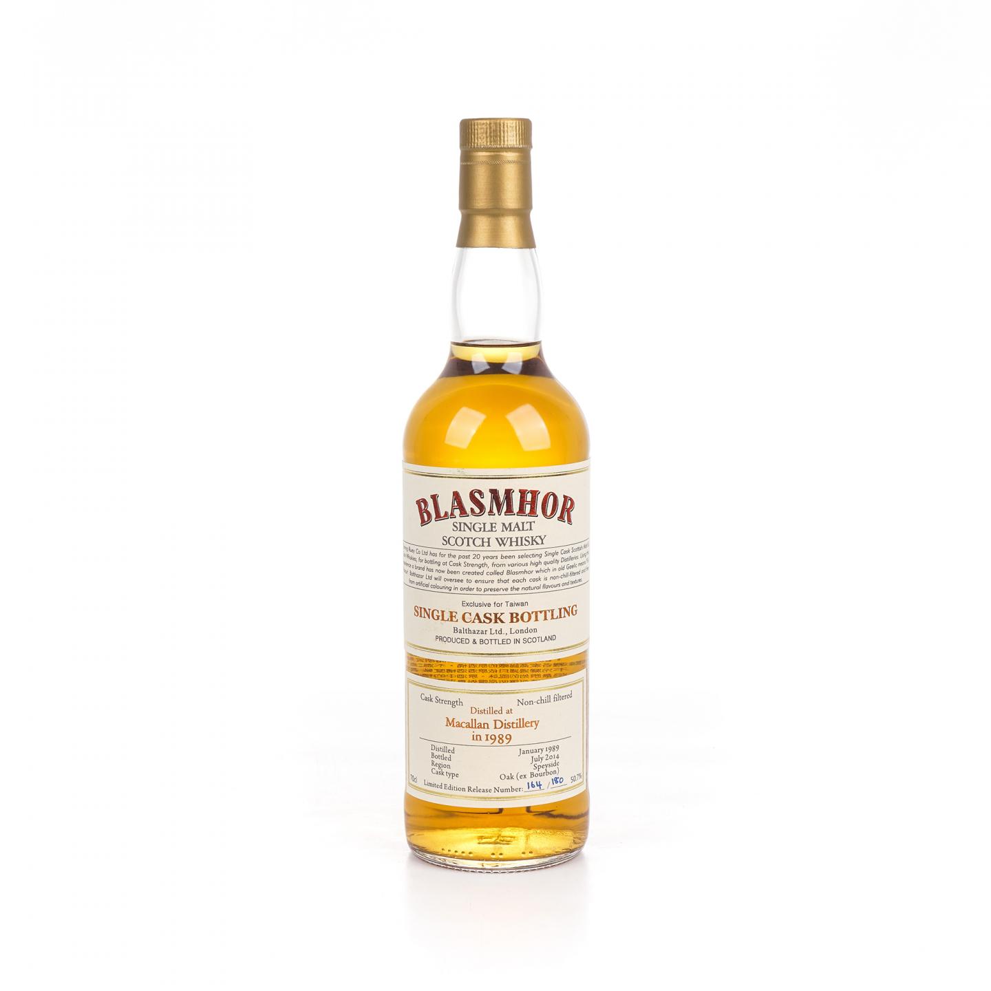 Macallan 麦卡伦 1989-2014 单桶桶强 Blasmhor 50.7%