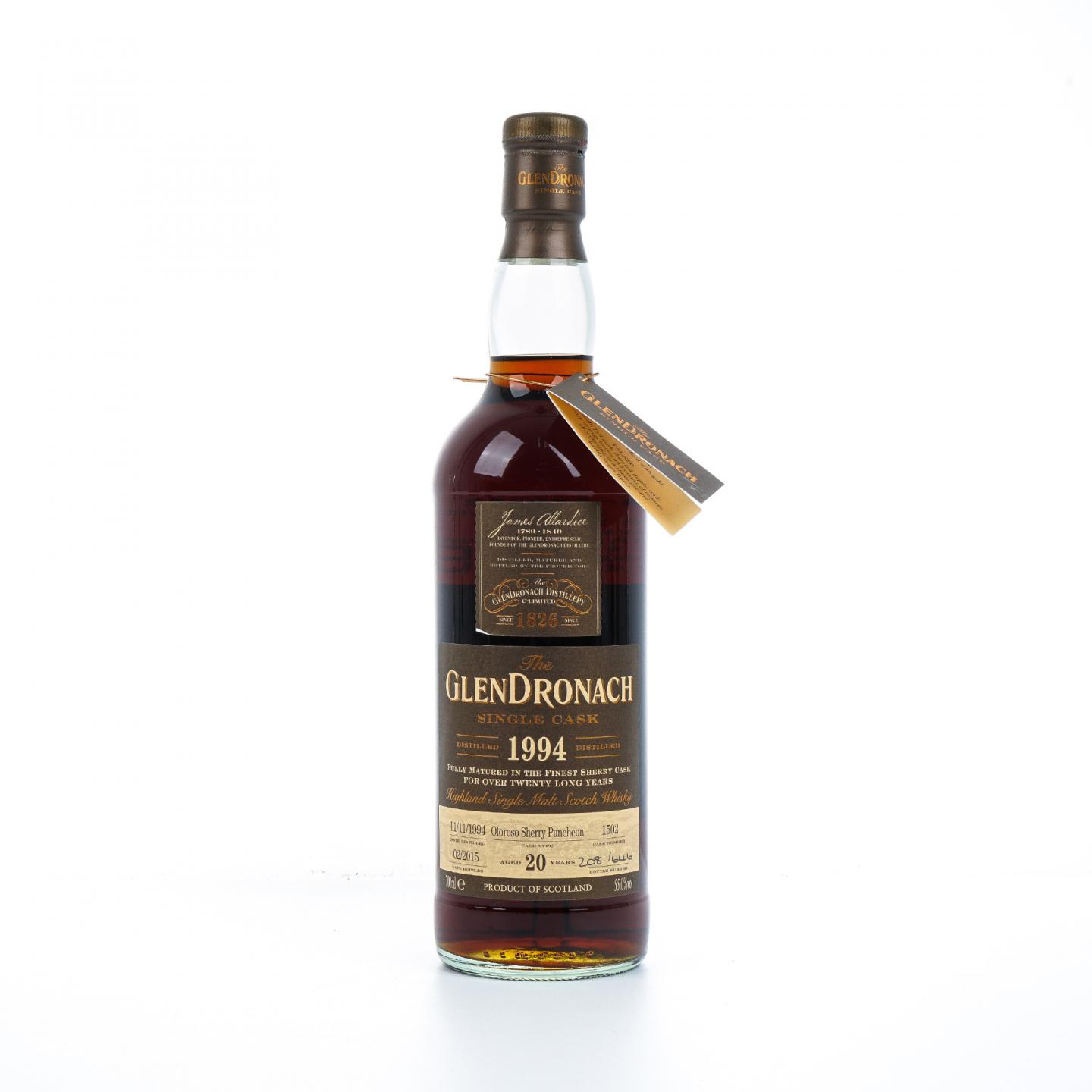 Glendronach 格兰多纳 20年 1994-2015 雪莉桶#1502 非原盒