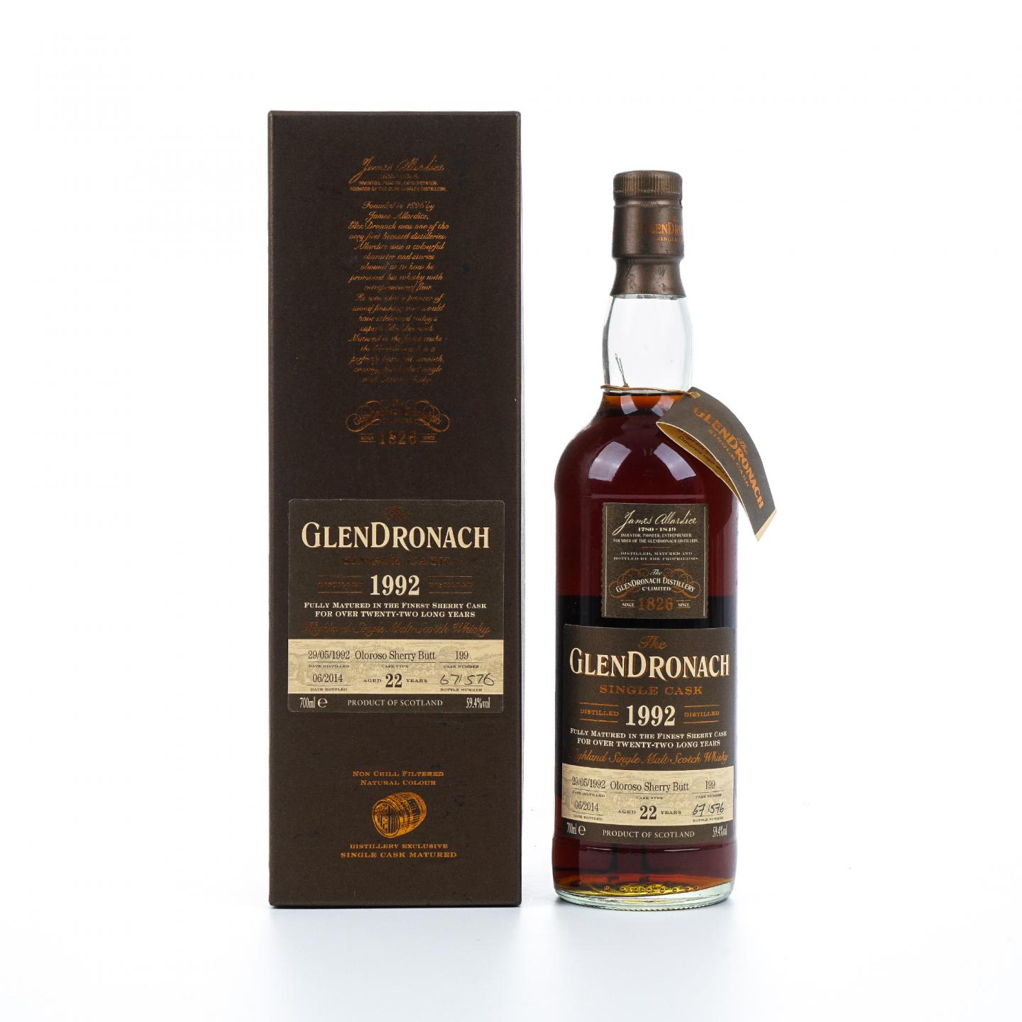 Glendronach 格兰多纳 22年 1992-2014 雪莉单桶#199