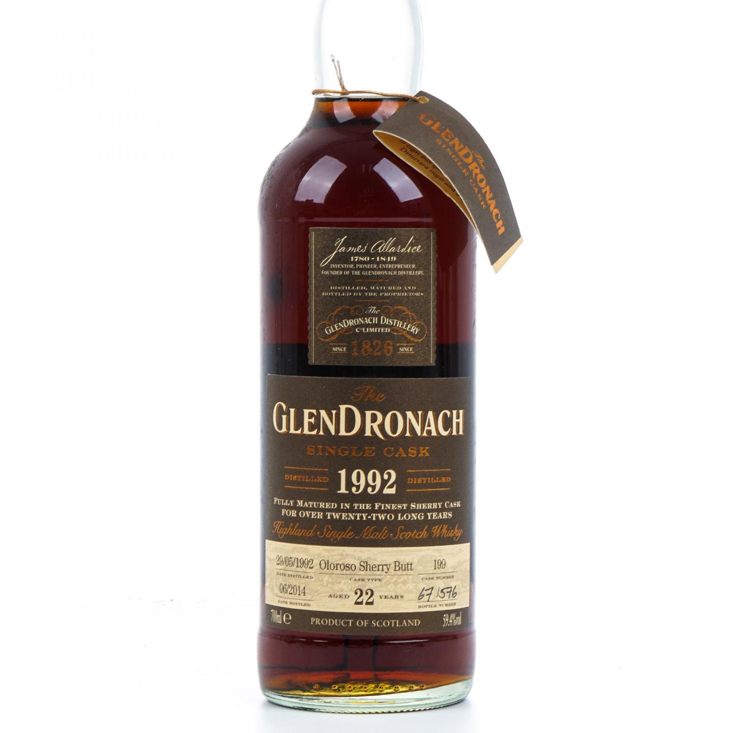Glendronach 格兰多纳 22年 1992-2014 雪莉单桶#199