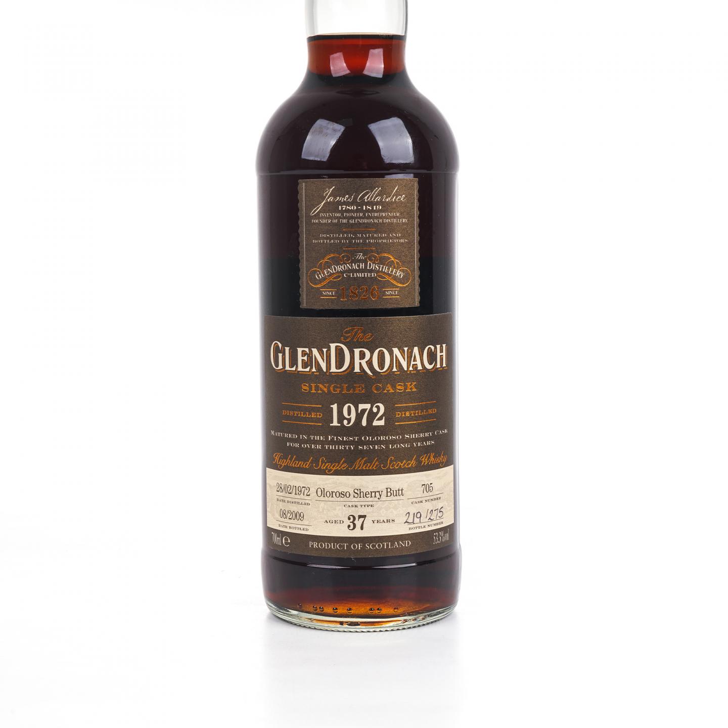 Glendronach 格兰多纳 37年 1972-2009 雪莉单桶#705