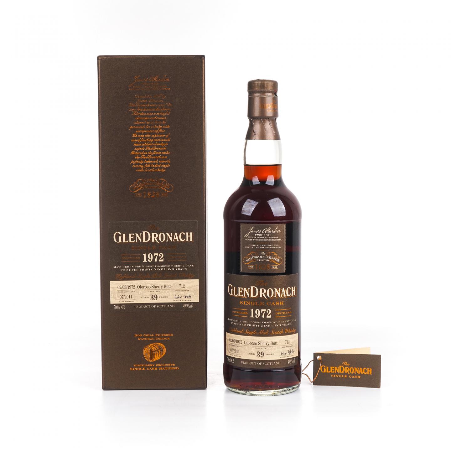Glendronach 格兰多纳 39年 1972-2011 雪莉单桶#712