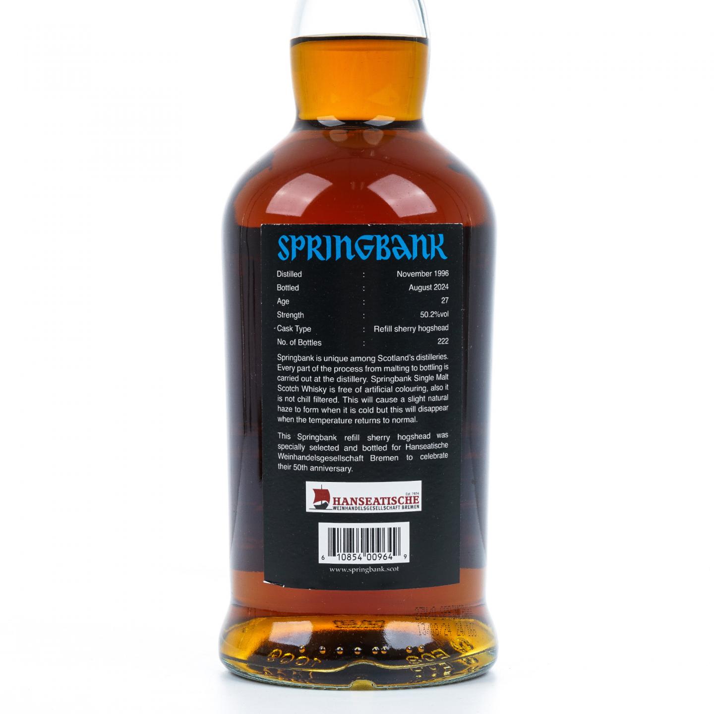 Springbank 云顶 27年 1996-2024 单桶