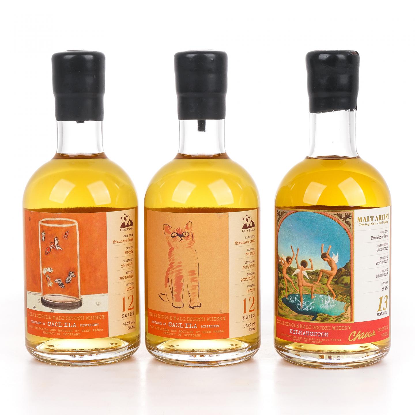 Caol Ila 卡尔里拉 12年 2011 水楢桶+Kilnaughton（阿贝） 13年 2009 3瓶组*500ml