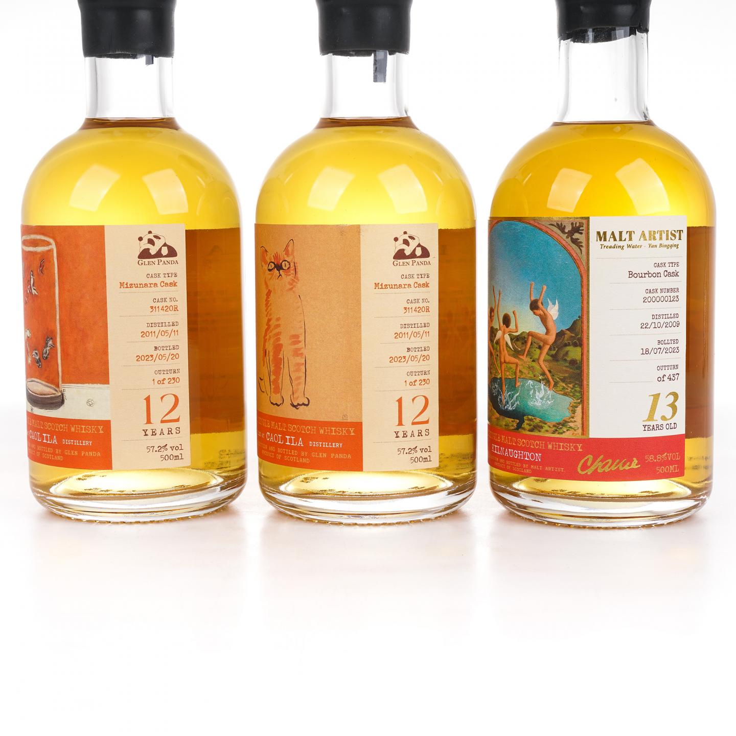 Caol Ila 卡尔里拉 12年 2011 水楢桶+Kilnaughton（阿贝） 13年 2009 3瓶组*500ml