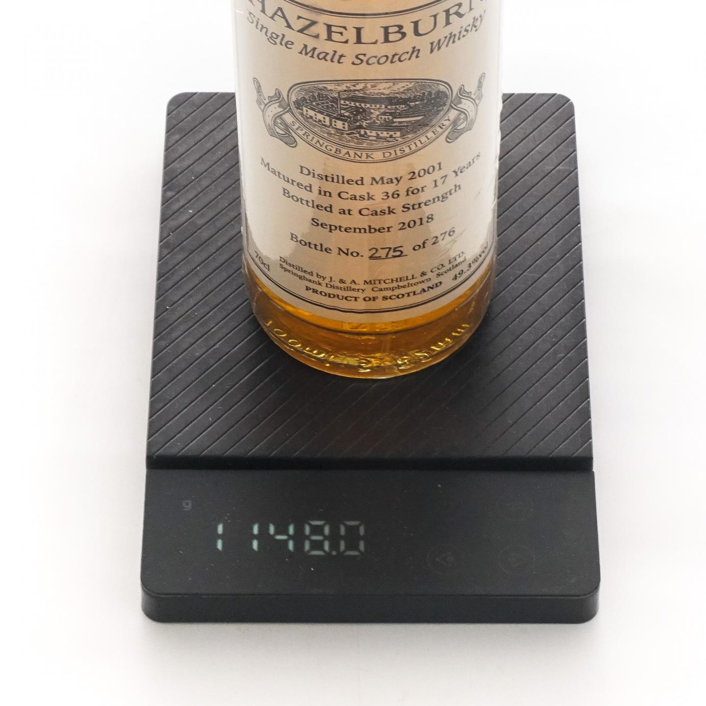 Hazelburn 哈索本 17年 2001-2018 桶强 私人桶