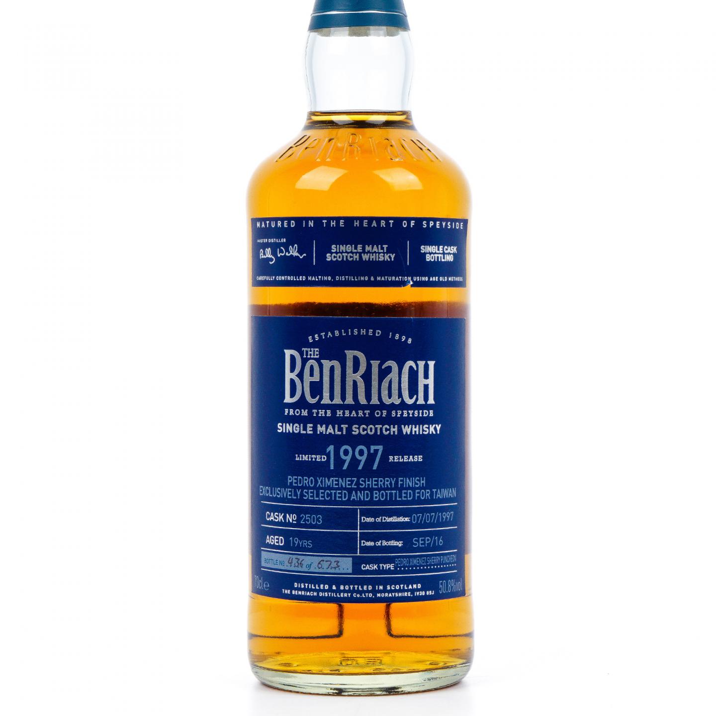 BenRiach 本利亚克 19年 1997-2016 PX雪莉桶后熟 单桶#2503